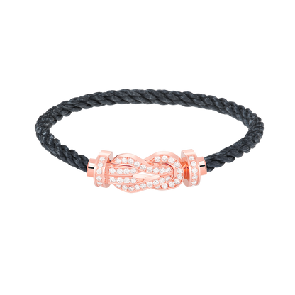 [Lumi Jewelry]CHANCE LARGE 8 FIGURE BUCKLE FULL DIAMOND BRACELET ROSE GOLD