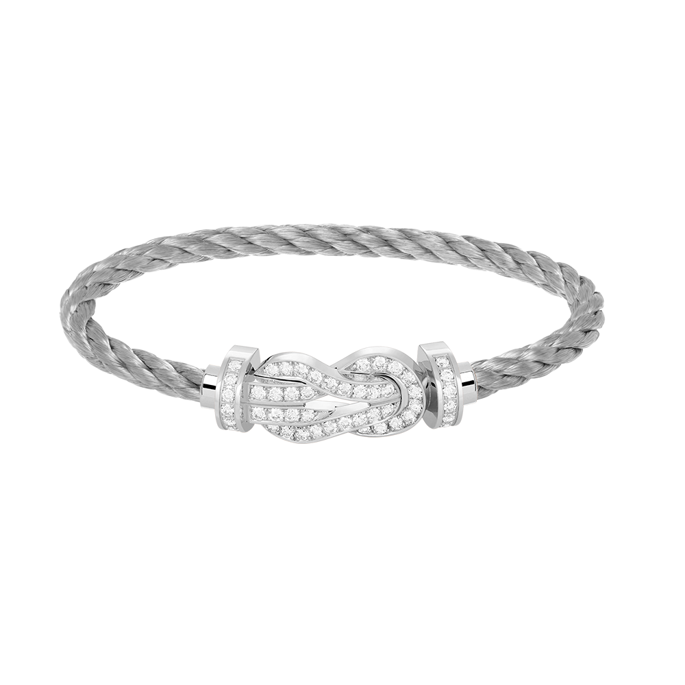 [Lumi Jewelry]CHANCE LARGE 8 FIGURE BUCKLE FULL DIAMOND BRACELET SILVER