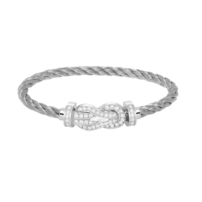 [Lumi Jewelry]CHANCE LARGE 8 FIGURE BUCKLE FULL DIAMOND BRACELET SILVER