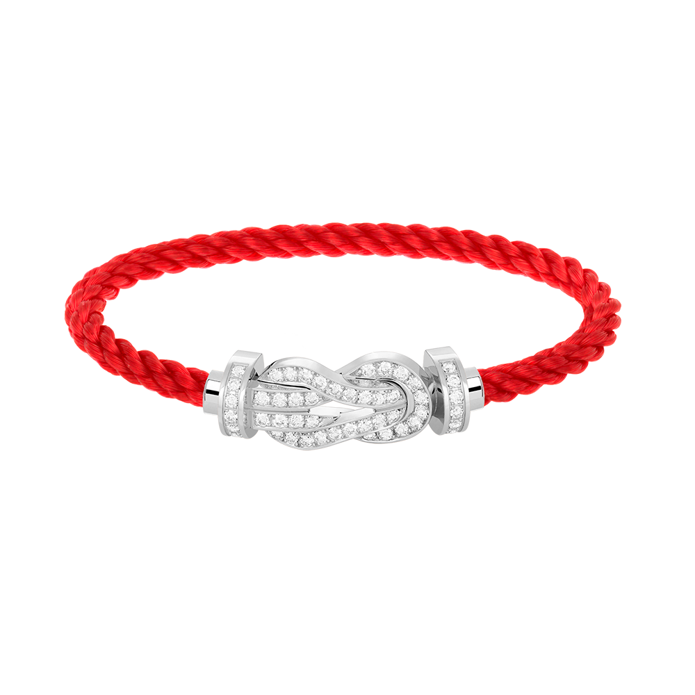 [Lumi Jewelry]CHANCE LARGE 8 FIGURE BUCKLE FULL DIAMOND BRACELET SILVER