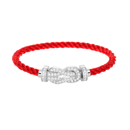 [Lumi Jewelry]CHANCE LARGE 8 FIGURE BUCKLE FULL DIAMOND BRACELET SILVER