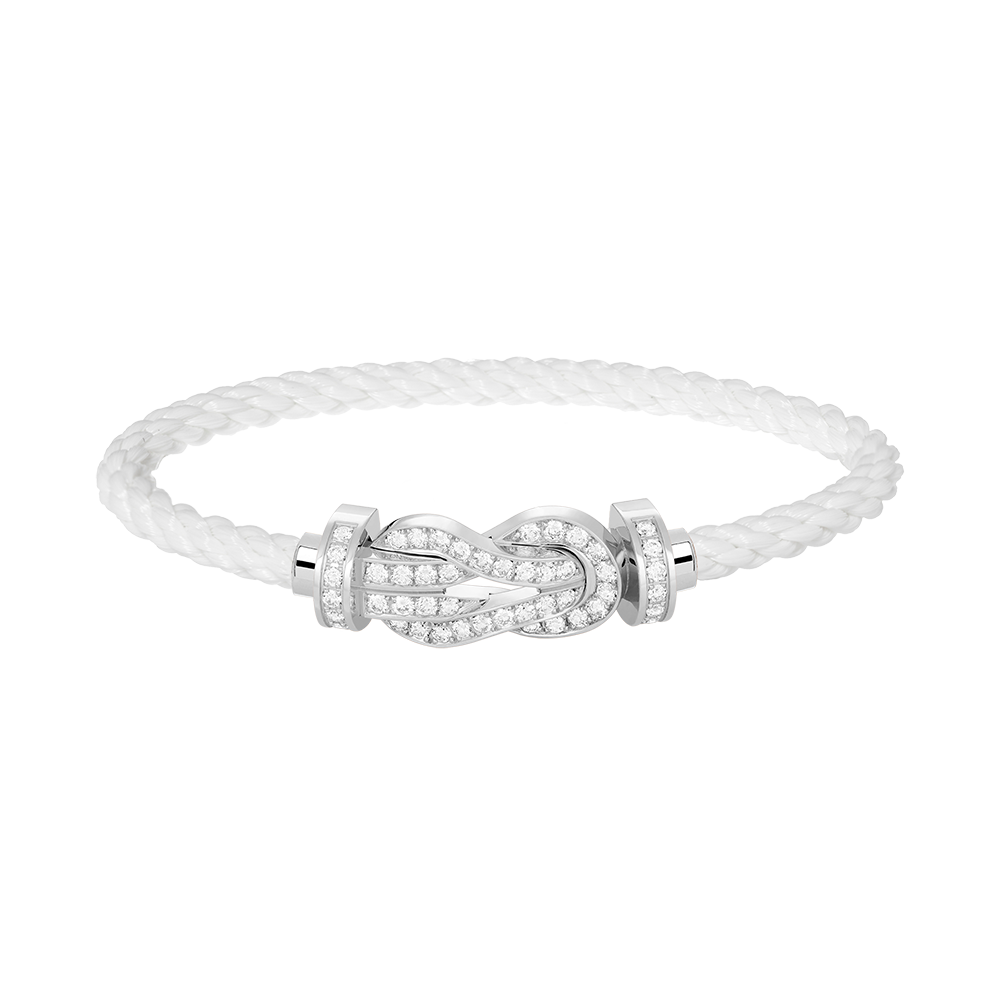 [Lumi Jewelry]CHANCE LARGE 8 FIGURE BUCKLE FULL DIAMOND BRACELET SILVER