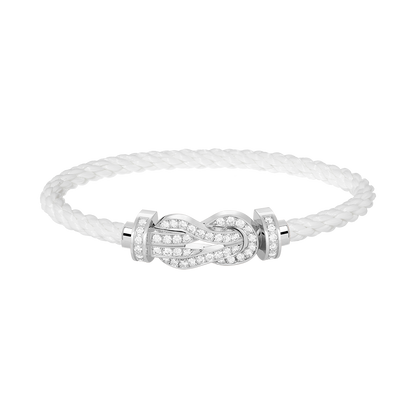 [Lumi Jewelry]CHANCE LARGE 8 FIGURE BUCKLE FULL DIAMOND BRACELET SILVER
