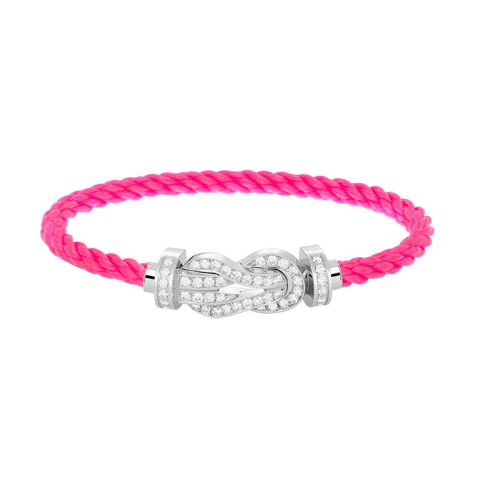 [Lumi Jewelry]CHANCE LARGE 8 FIGURE BUCKLE FULL DIAMOND BRACELET SILVER