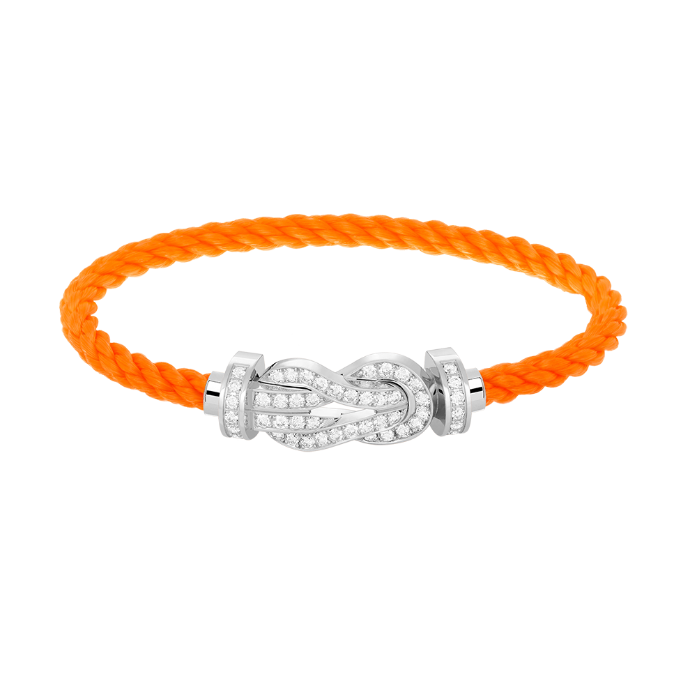 [Lumi Jewelry]CHANCE LARGE 8 FIGURE BUCKLE FULL DIAMOND BRACELET SILVER