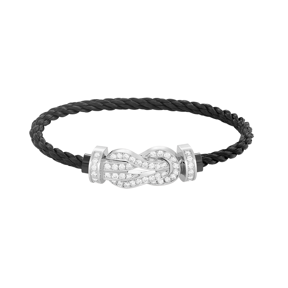 [Lumi Jewelry]CHANCE LARGE 8 FIGURE BUCKLE FULL DIAMOND BRACELET SILVER