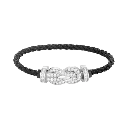 [Lumi Jewelry]CHANCE LARGE 8 FIGURE BUCKLE FULL DIAMOND BRACELET SILVER
