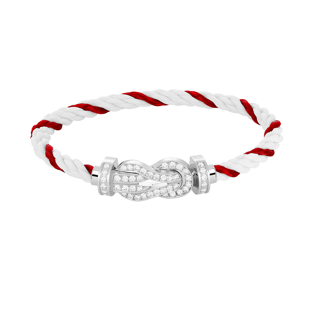 [Lumi Jewelry]CHANCE LARGE 8 FIGURE BUCKLE FULL DIAMOND BRACELET SILVER