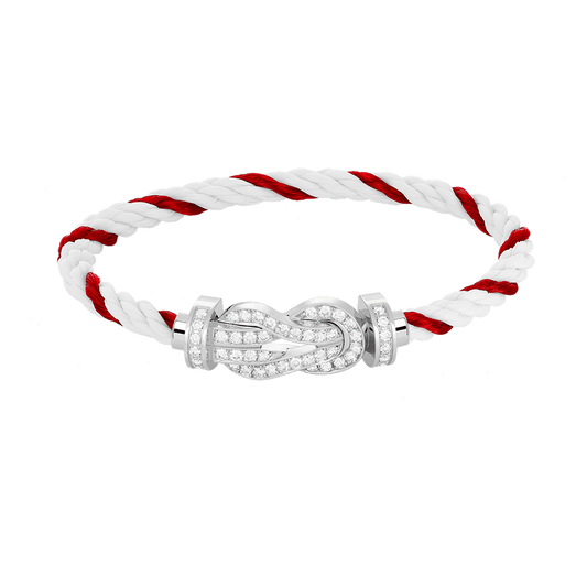 [Lumi Jewelry]CHANCE LARGE 8 FIGURE BUCKLE FULL DIAMOND BRACELET SILVER