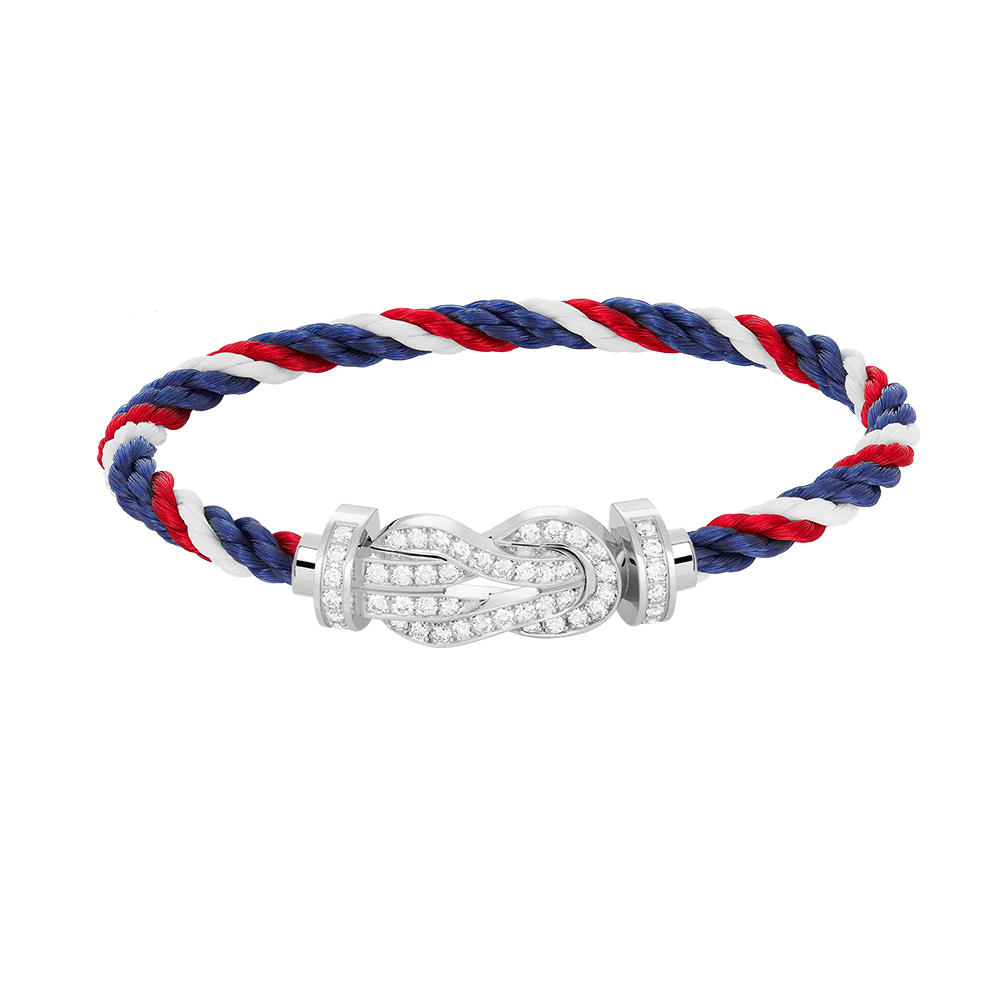 [Lumi Jewelry]CHANCE LARGE 8 FIGURE BUCKLE FULL DIAMOND BRACELET SILVER