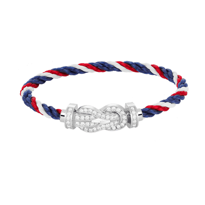 [Lumi Jewelry]CHANCE LARGE 8 FIGURE BUCKLE FULL DIAMOND BRACELET SILVER