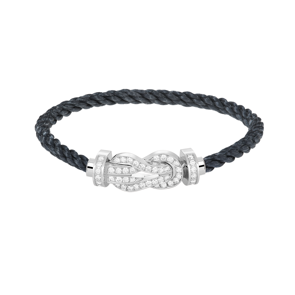 [Lumi Jewelry]CHANCE LARGE 8 FIGURE BUCKLE FULL DIAMOND BRACELET SILVER