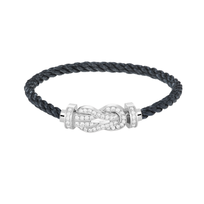 [Lumi Jewelry]CHANCE LARGE 8 FIGURE BUCKLE FULL DIAMOND BRACELET SILVER