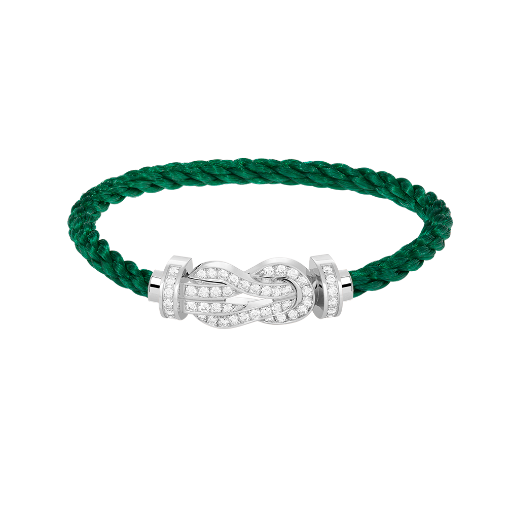 [Lumi Jewelry]CHANCE LARGE 8 FIGURE BUCKLE FULL DIAMOND BRACELET SILVER