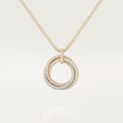[Lumi Jewelry]TRINITY LARGE FULL DIAMOND  NECKLACE
