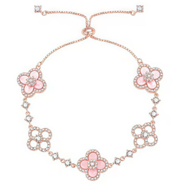 [Lumi Jewelry]CLOVER 5 MOTIF PINK BLUE RED WHITE BRACELET