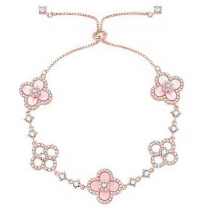[Lumi Jewelry]CLOVER 5 MOTIF PINK BLUE RED WHITE BRACELET