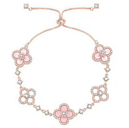 [Lumi Jewelry]CLOVER 5 MOTIF PINK BLUE RED WHITE BRACELET