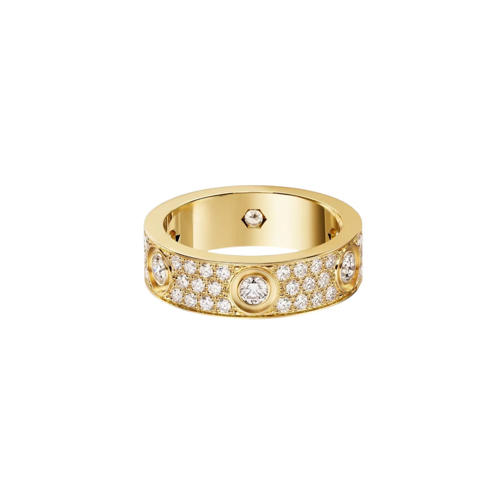 [Lumi Jewelry]LOVE 5.5MM FULL-PAVE 6-DIAMOND RING