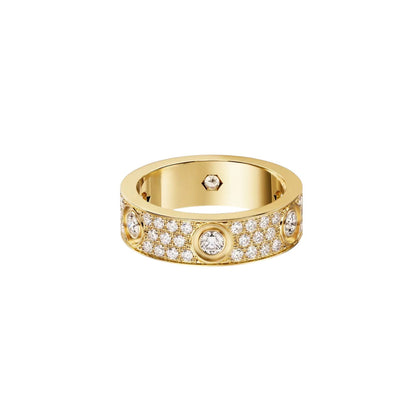 [Lumi Jewelry]LOVE 5.5MM FULL-PAVE 6-DIAMOND RING