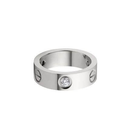 [Lumi Jewelry]LOVE 5.5MM 3 DIAMOND RING