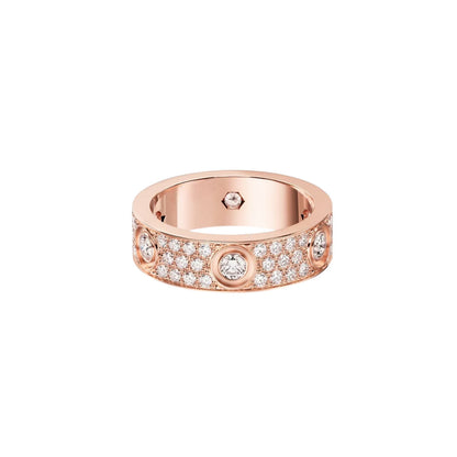 [Lumi Jewelry]LOVE 5.5MM FULL-PAVE 6-DIAMOND RING