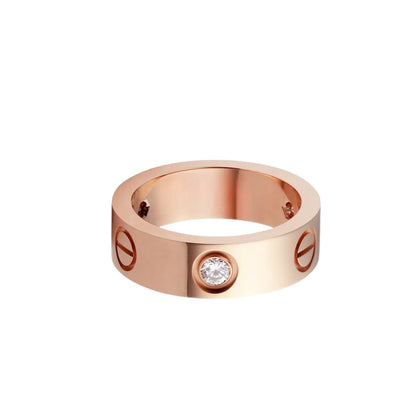 [Lumi Jewelry]LOVE 5.5MM 3 DIAMOND RING