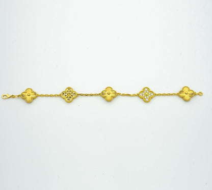 [Lumi Jewelry]CLOVER BRACELET 5 MOTIFS GOLD DIAMOND