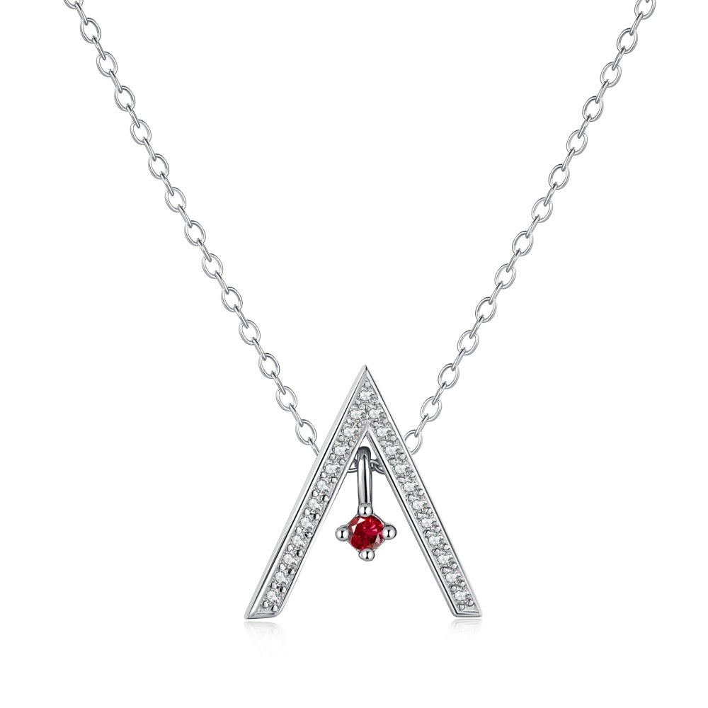[Lumi Jewelry]Sparkling "A" Shape Necklace