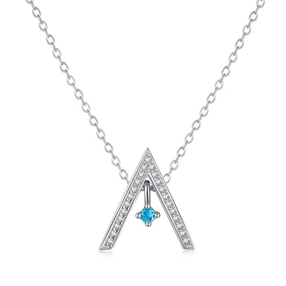 [Lumi Jewelry]Sparkling "A" Shape Necklace
