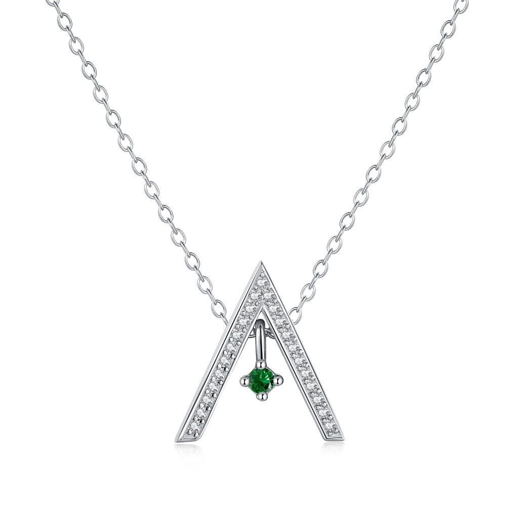 [Lumi Jewelry]Sparkling "A" Shape Necklace