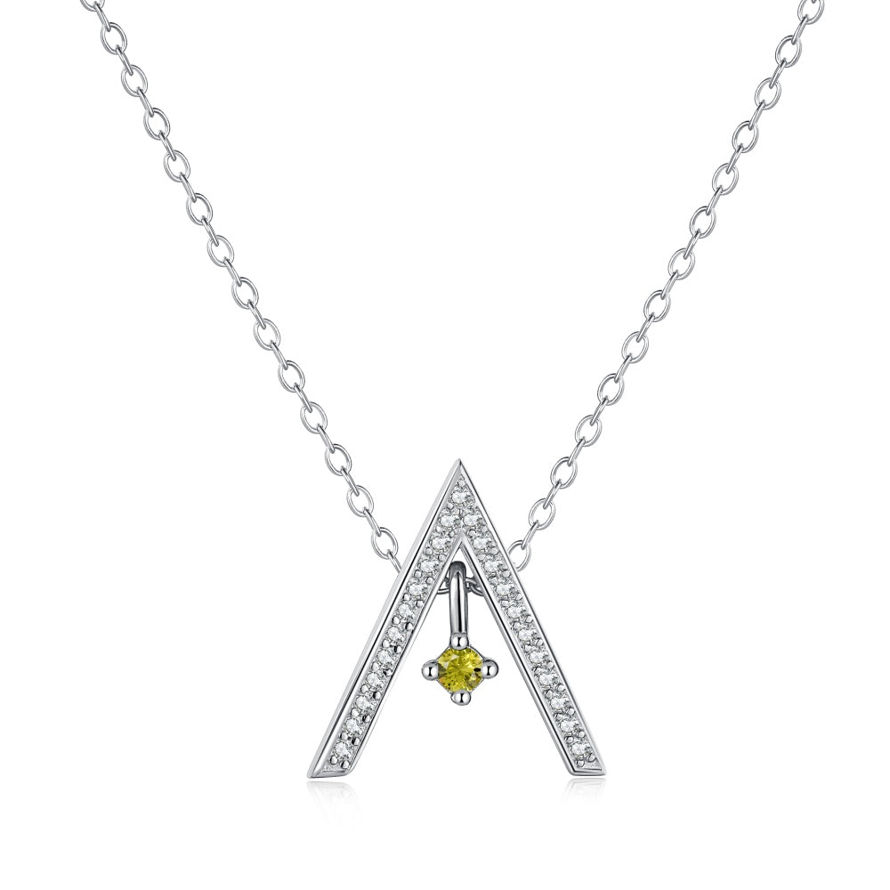 [Lumi Jewelry]Sparkling "A" Shape Necklace