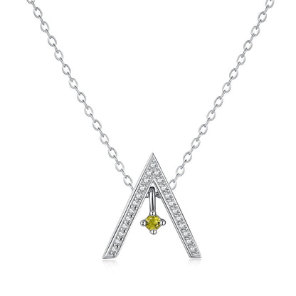 [Lumi Jewelry]Sparkling "A" Shape Necklace