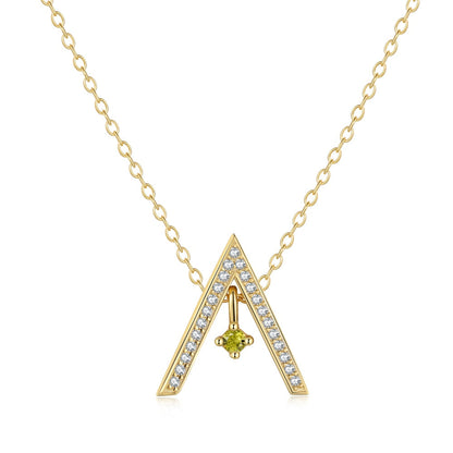 [Lumi Jewelry]Sparkling "A" Shape Necklace