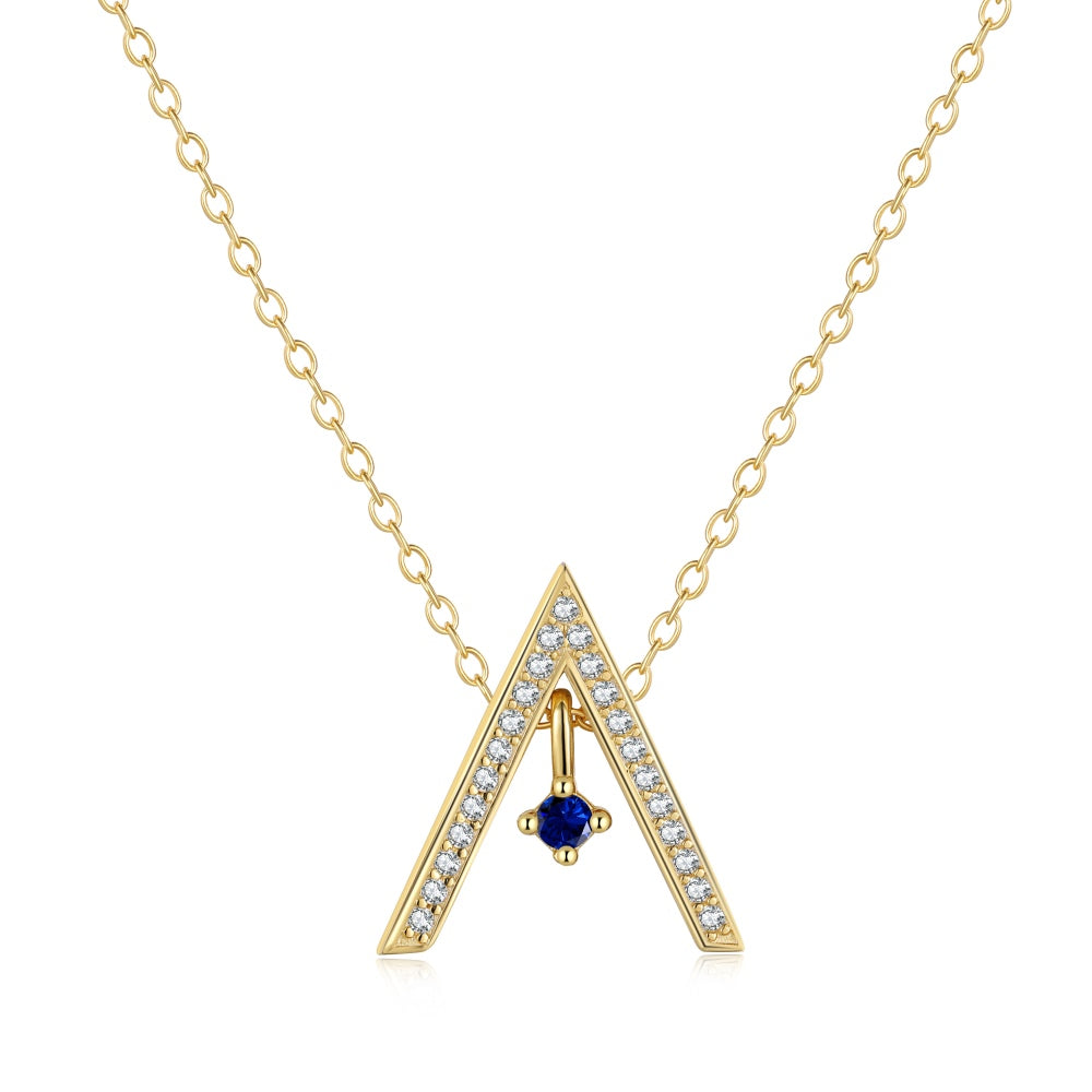 [Lumi Jewelry]Sparkling "A" Shape Necklace