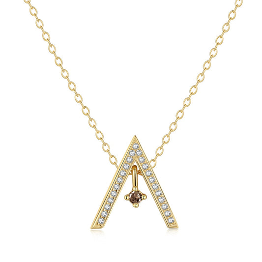 [Lumi Jewelry]Sparkling "A" Shape Necklace