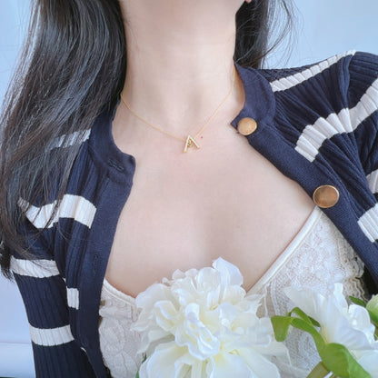 [Lumi Jewelry]Sparkling "A" Shape Necklace