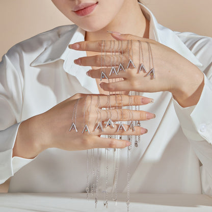 [Lumi Jewelry]Sparkling "A" Shape Necklace