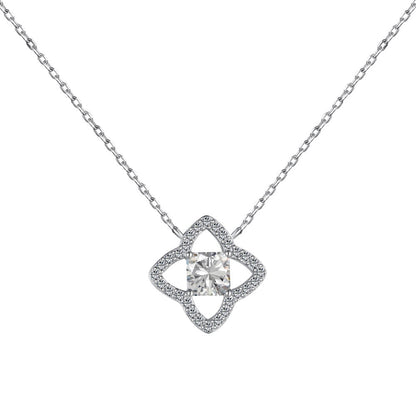 [Lumi Jewelry]Exquisite Flower Shape Princess Cut Necklace