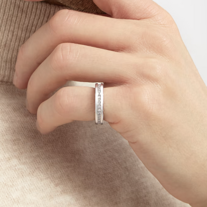[Lumi Jewelry]ZERO 1 ONE-BAND PAVED DIAMONDS ON THE SPIRAL RING