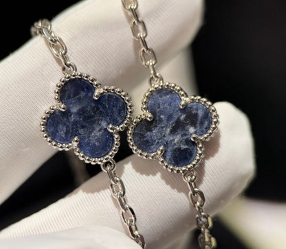 [Lumi Jewelry]CLOVER 10 MOTIFS BIDE STONE NECKLACE