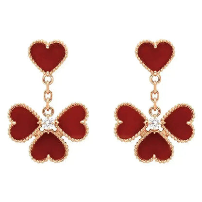 [Lumi Jewelry]SWEET CLOVER CARNELIAN EARRINGS