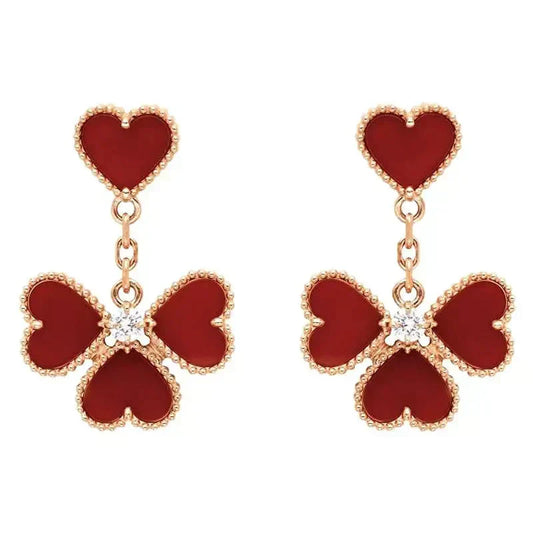 [Lumi Jewelry]SWEET CLOVER CARNELIAN EARRINGS