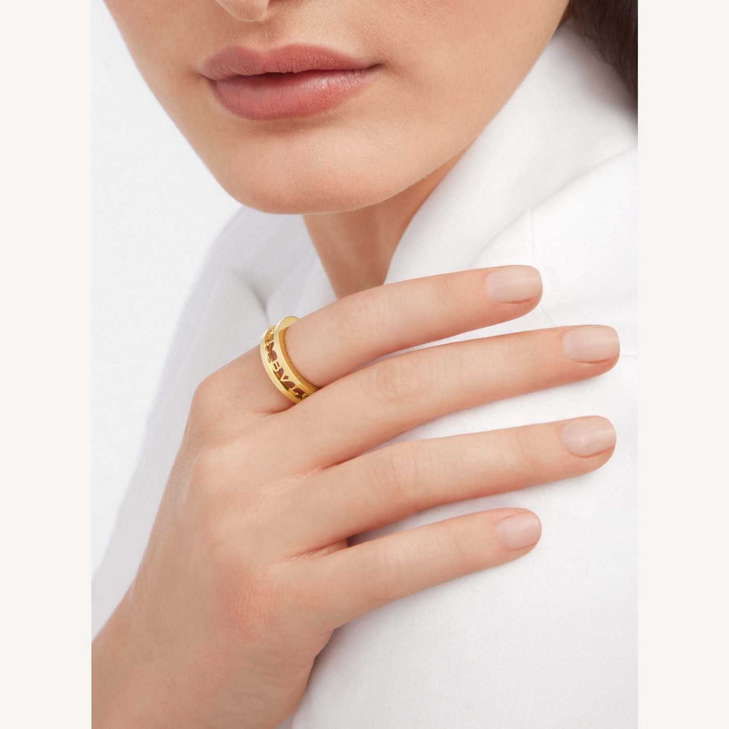 [Lumi Jewelry]ZERO 1 ONE-BAND WITH OPENWORK LOGO SPIRAL RING