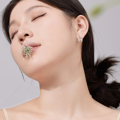 [Lumi Jewelry]Exquisite Earrings With Heart-Shaped Bow Design