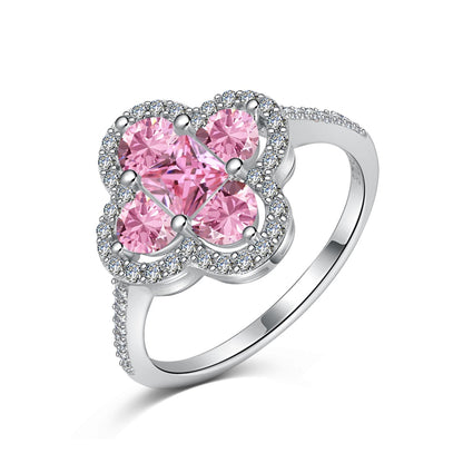 [Lumi Jewelry]Luxurious Eternity Flower Shape Banquet Ring
