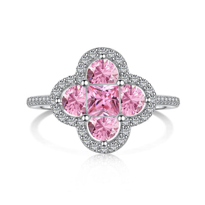 [Lumi Jewelry]Luxurious Eternity Flower Shape Banquet Ring