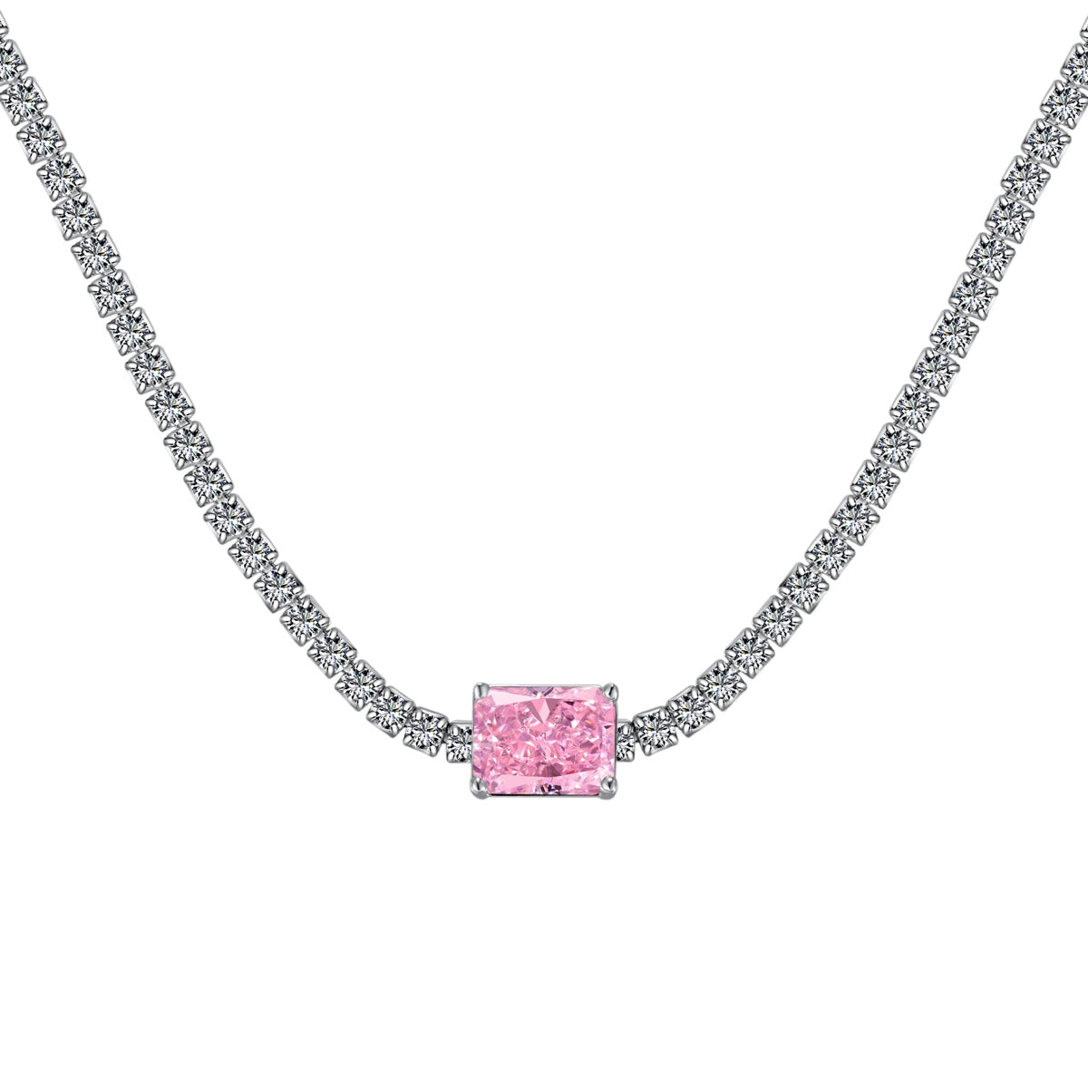 [Lumi Jewelry]2.0 carat Ornate Emerald Cut Necklace