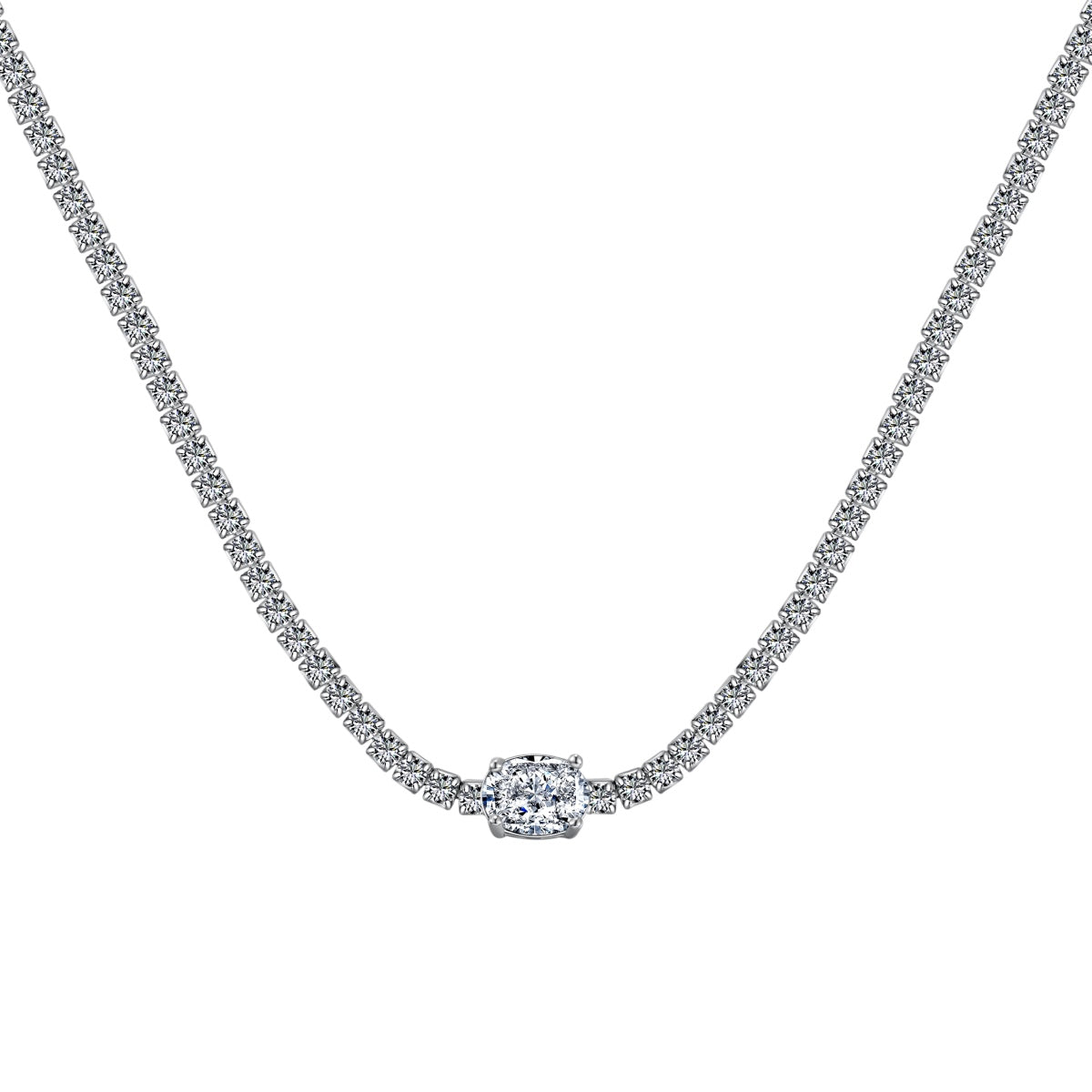 [Lumi Jewelry]1.0 Carat Shining Oval Cut Necklace
