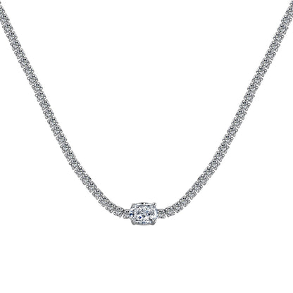 [Lumi Jewelry]1.0 Carat Shining Oval Cut Necklace